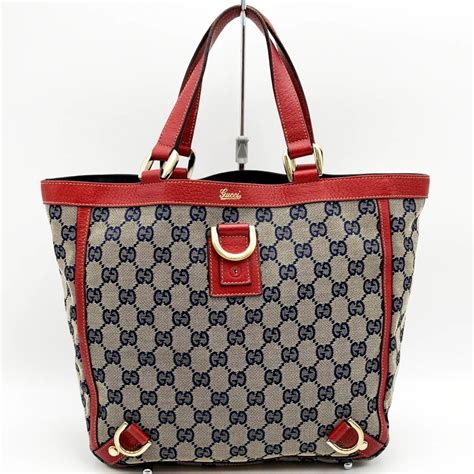 gucci 130739|GUCCI GG GHW Tote Bag 130739 Calfskin Leather Red .